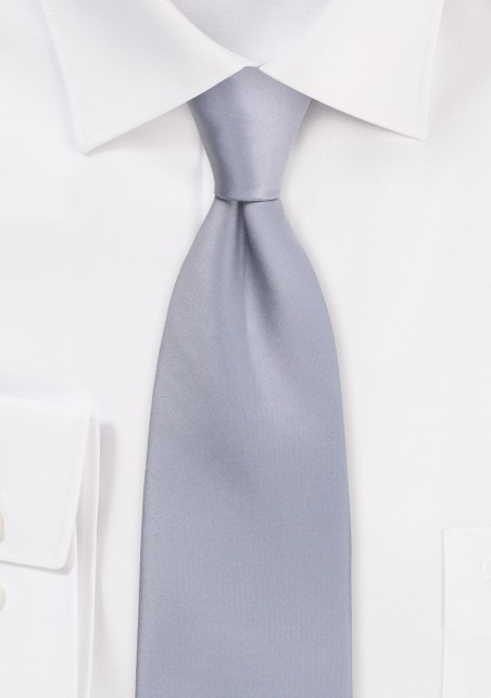 Satin Tie in Formal Silver