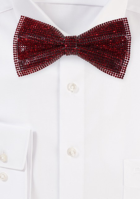 Crimson Red Chrystal Bowtie