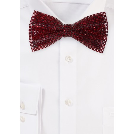 Crimson Red Chrystal Bowtie