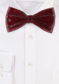 Crimson Red Chrystal Bowtie