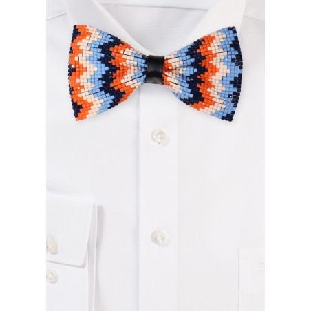 Vinyl Bow Tie in Artistic Chevron Pattern