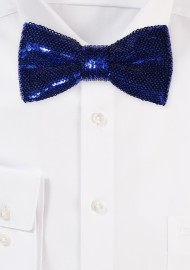 Bright Blue Sequin Bow Tie