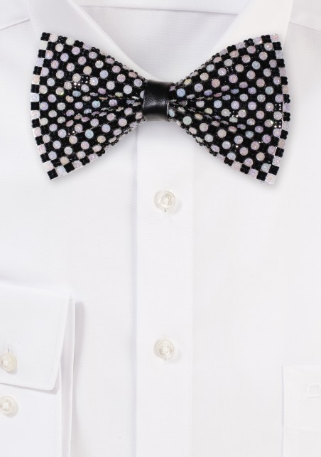 Aqua and Silver Chrystal Bowtie