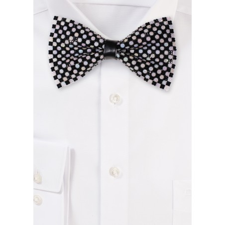 Aqua and Silver Chrystal Bowtie