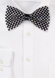 Aqua and Silver Chrystal Bowtie