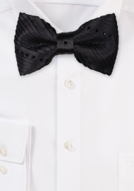 Black Velvet Bowtie with Cut Black Diamonds