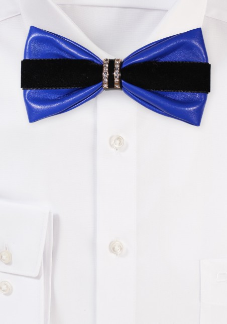 Black and Blue Jewelry Bow Tie