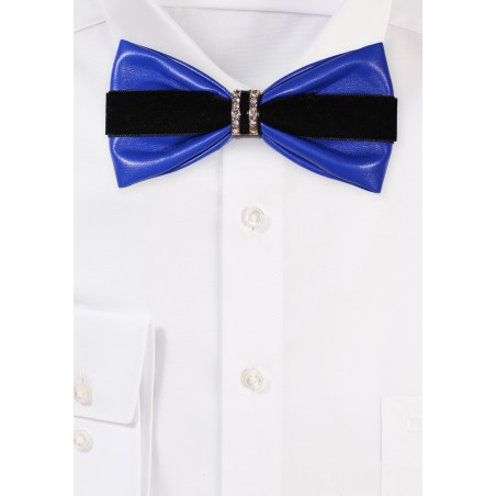 Black and Blue Jewelry Bow Tie