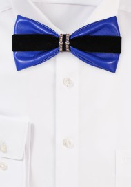 Black and Blue Jewelry Bow Tie