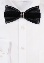 Black Velvet Bow tie with Fancy Jewelry Tie