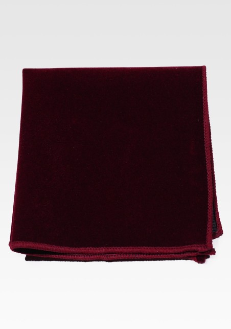 Burgundy Red Velvet Pocket Square