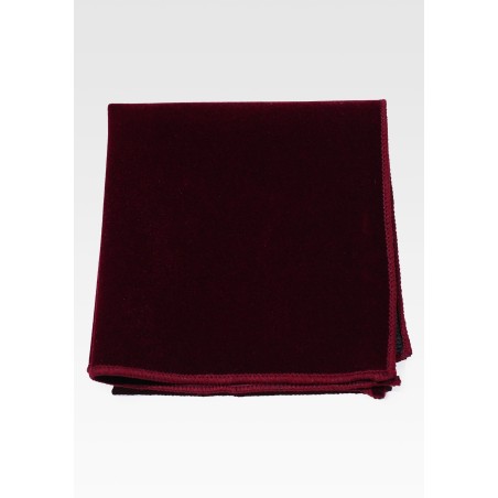 Burgundy Red Velvet Pocket Square