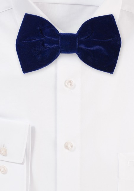 Large Butterfly Velvet Bow Tie in Navy