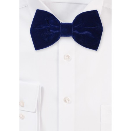 Large Butterfly Velvet Bow Tie in Navy