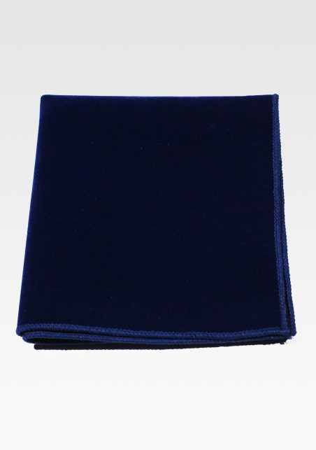 Velvet Pocket Square in Navy