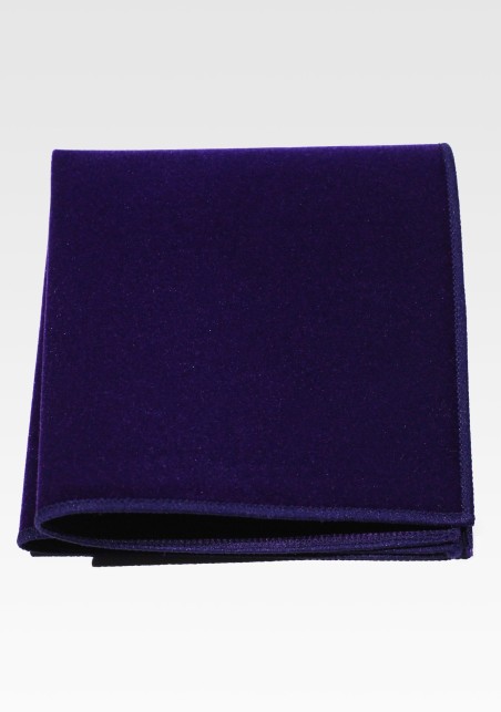 Velvet Pocket Square in Deep Purple
