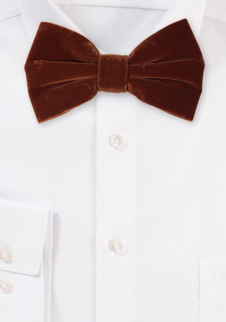 Mocha Brown Velvet Bow Tie