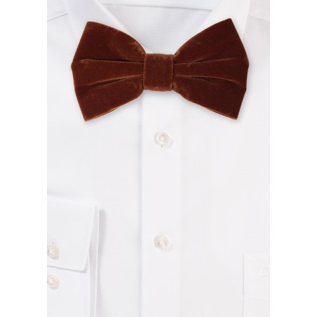 Mocha Brown Velvet Bow Tie