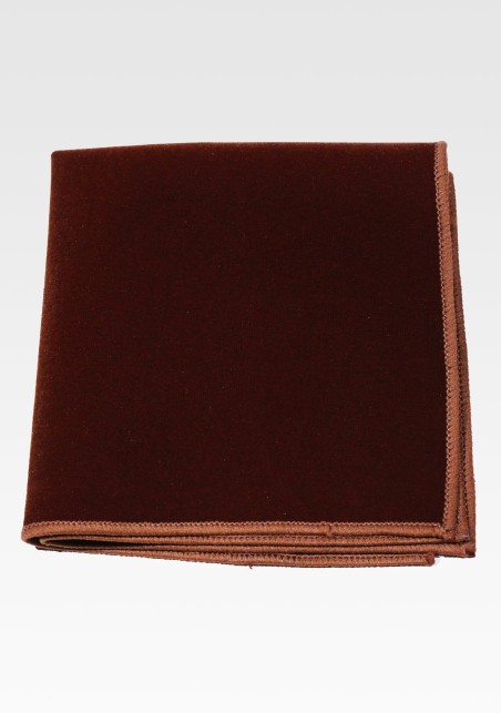 Mocha Brown Velvet Pocket Square