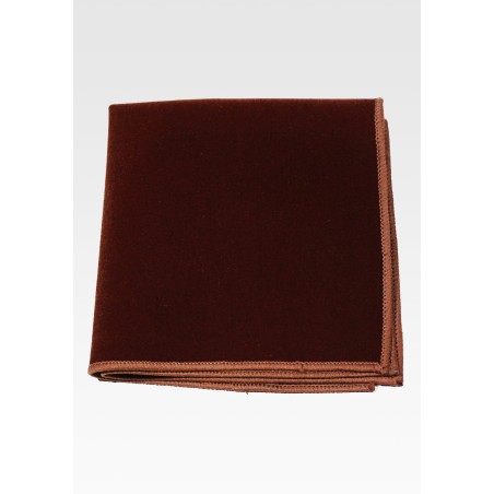 Mocha Brown Velvet Pocket Square