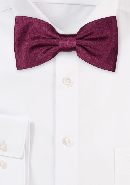 Solid Sangria Colored Satin Bowtie