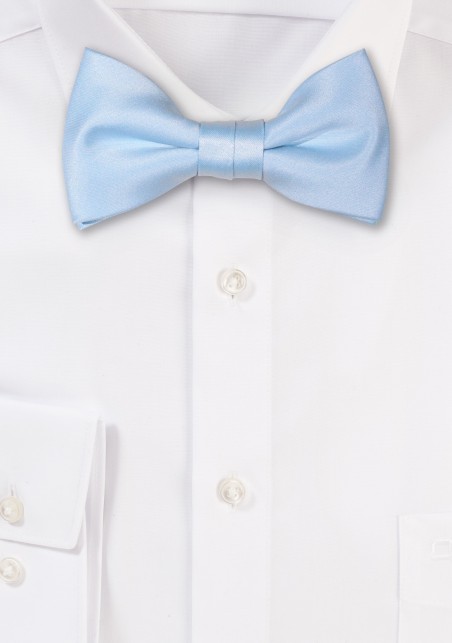 Satin Kids Bow Tie in Ice Blue