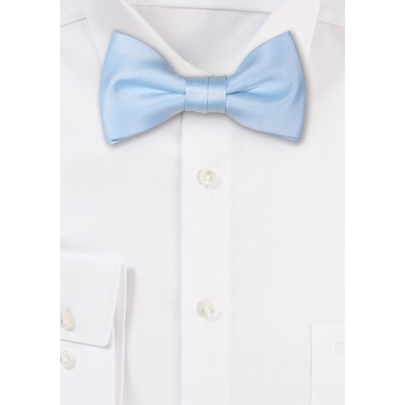 Satin Kids Bow Tie in Ice Blue