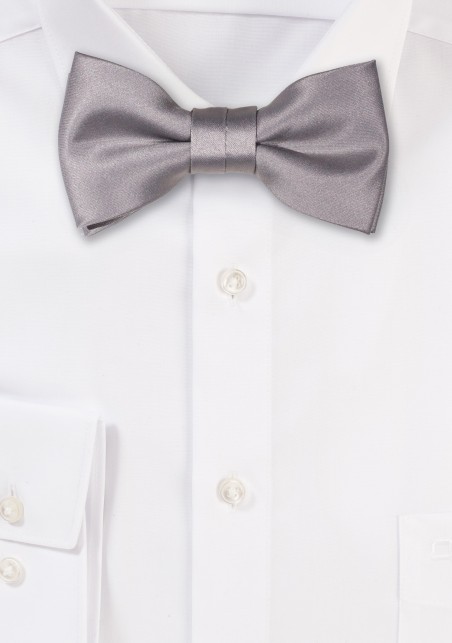 Satin Kids Bow Tie in Sterling