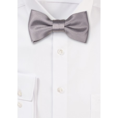Satin Kids Bow Tie in Sterling