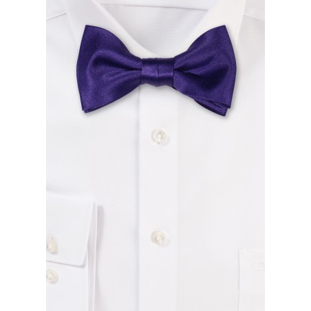 Formal Satin Kids Bow Tie in Purple Storm