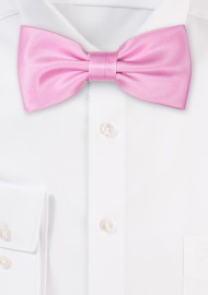 Shiny Pink Satin Bow Tie