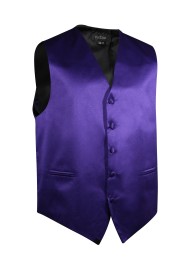 Formal Satin Fabric Dress Vest in Purple Storm