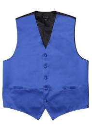 Formal Satin Fabric Dress Vest in Morning Glory Blue Flat