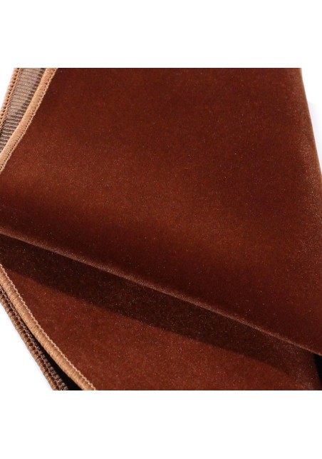Mocha Brown Velvet Pocket Square Texture Detail