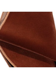 Mocha Brown Velvet Pocket Square Texture Detail