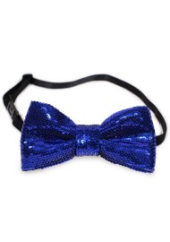 Bright Blue Sequin Bow Tie