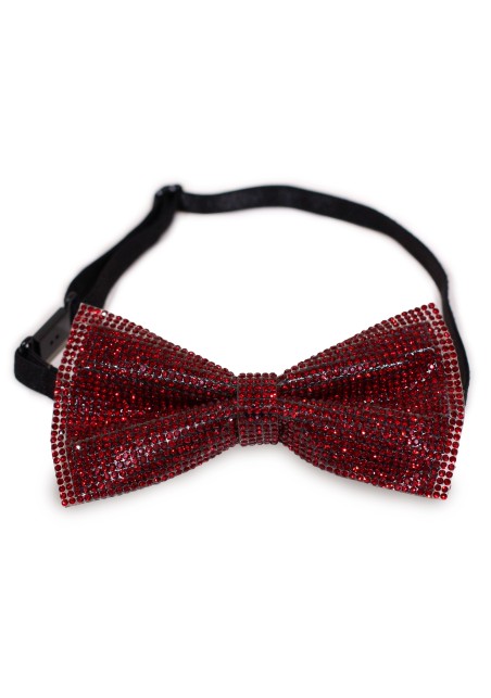 Crimson Red Chrystal Bowtie