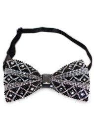 Rhinestone Bowtie in Black and Silver
