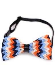 Vinyl Bow Tie in Artistic Chevron Pattern
