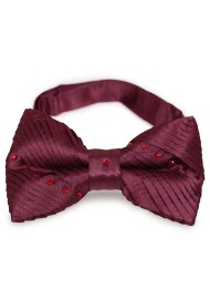 Crimson Red Velvet Bowtie with Cut Diamonds