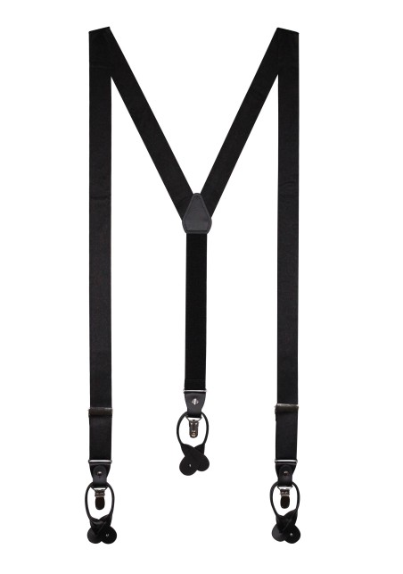 Satin Dress Suspenders in Formal Black