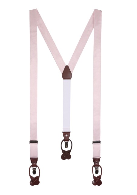 Satin Dress Suspenders in Blush Pink