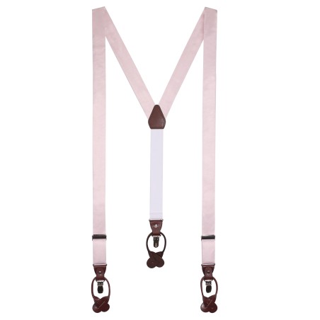 Satin Dress Suspenders in Blush Pink