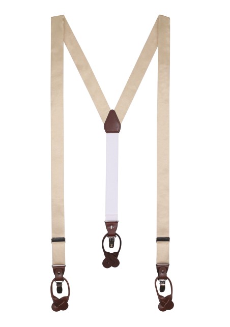 Satin Dress Suspenders in Champagne