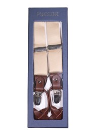 Satin Dress Suspenders in Champagne in Box