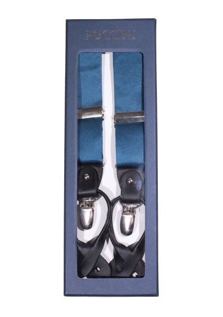 Teal Satin Dress Suspenders in Box