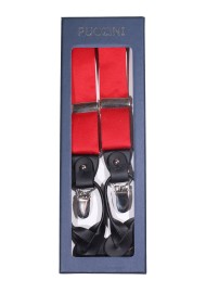 Cherry Red Satin Dress Suspenders in Box