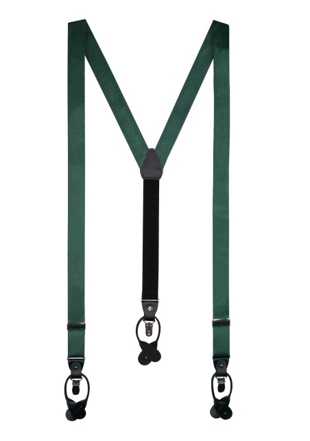 Hunter Green Satin Suspenders