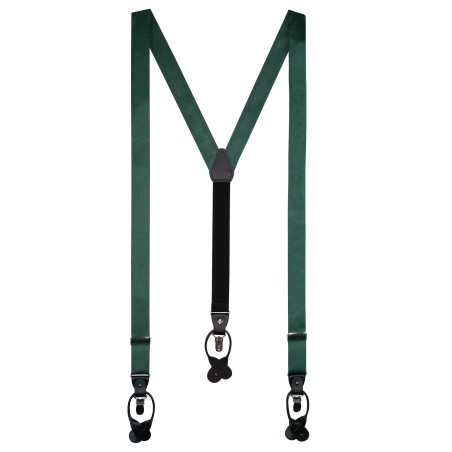 Hunter Green Satin Suspenders