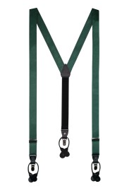 Hunter Green Satin Suspenders